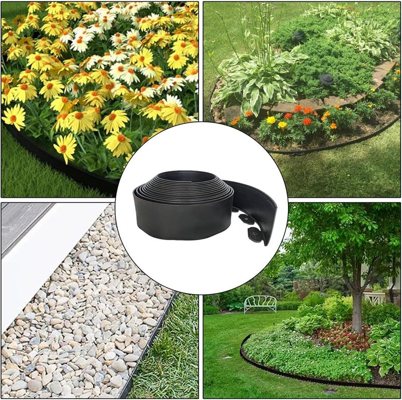maebeacae Landscape Edging Border 33FTx 4 Inch Tall, Plastic Garden Borders Edging with 30 Spikes,Flexible Lawn Edging Edge for Garden,Grass,Flower Beds, Yard, Paver,Pathway-Black - Image 5